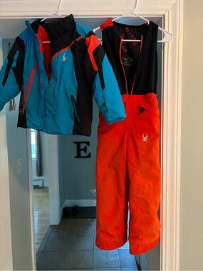 Spyder Kids Jacket - Bright Orange & Black Accent